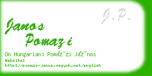 janos pomazi business card